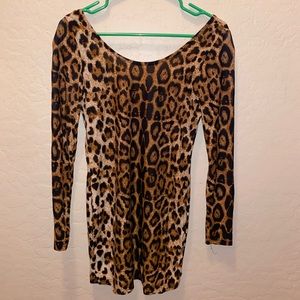 Cheetah print long sleeve mini dress